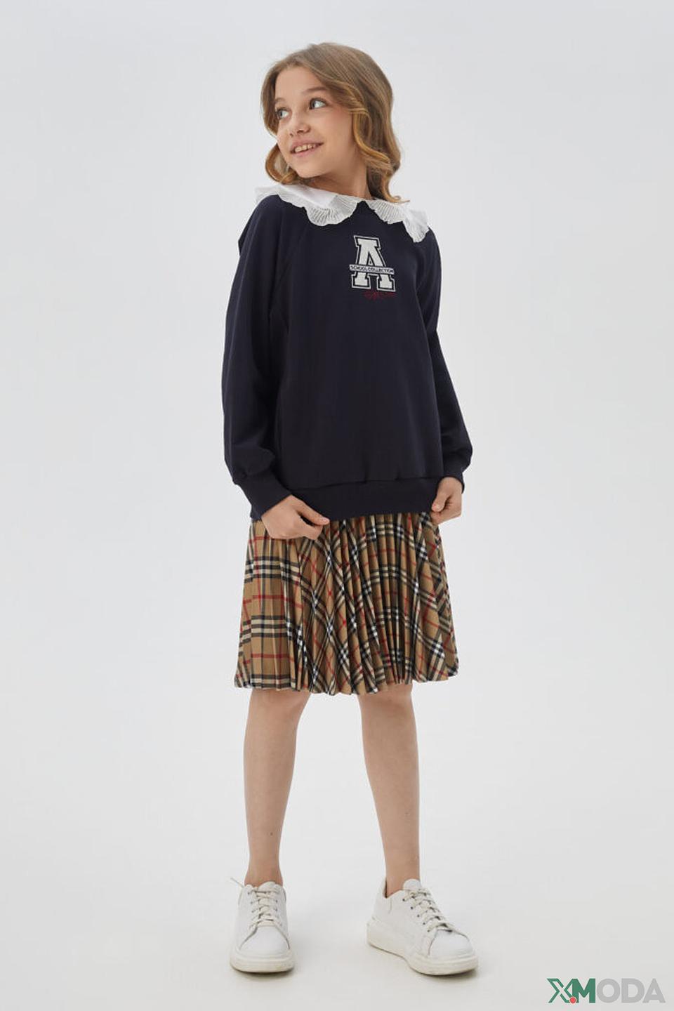 Пуловер Choupette дев. синий с аппликацией