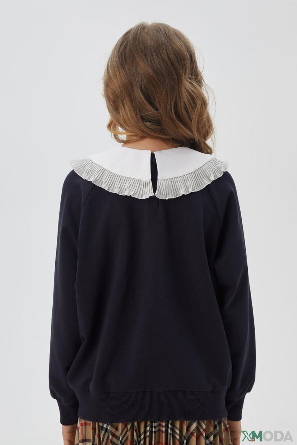 Пуловер Choupette дев. синий с аппликацией