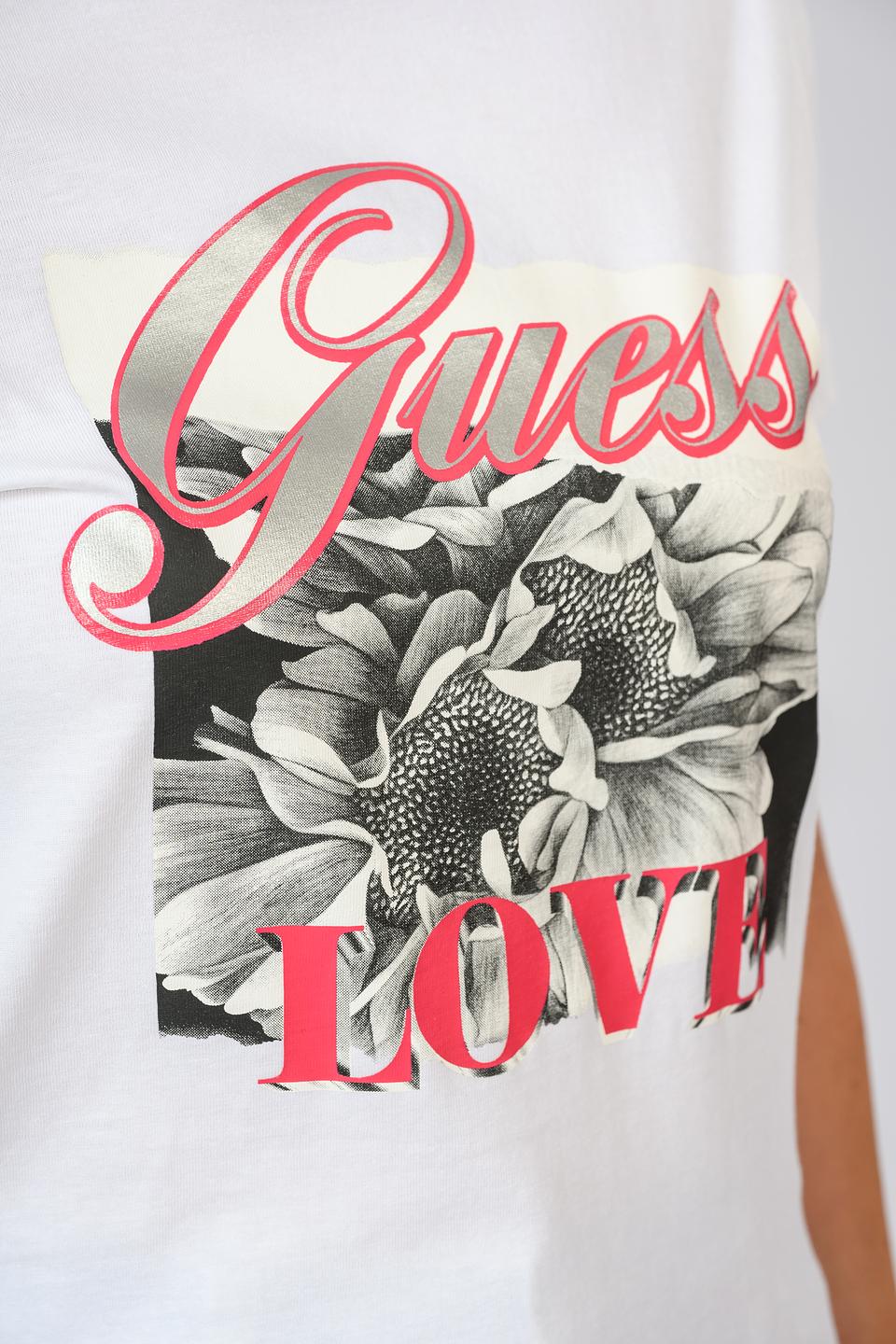 Футболка Guess с цветочным принтом белый