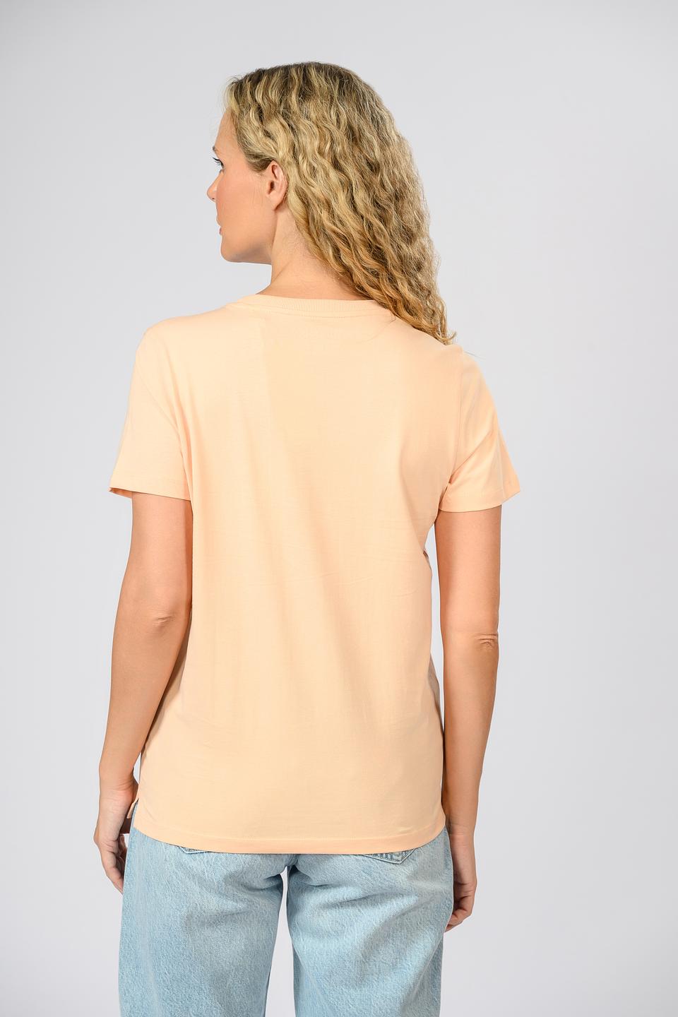 Футболка Guess жен. с принтом персиковая