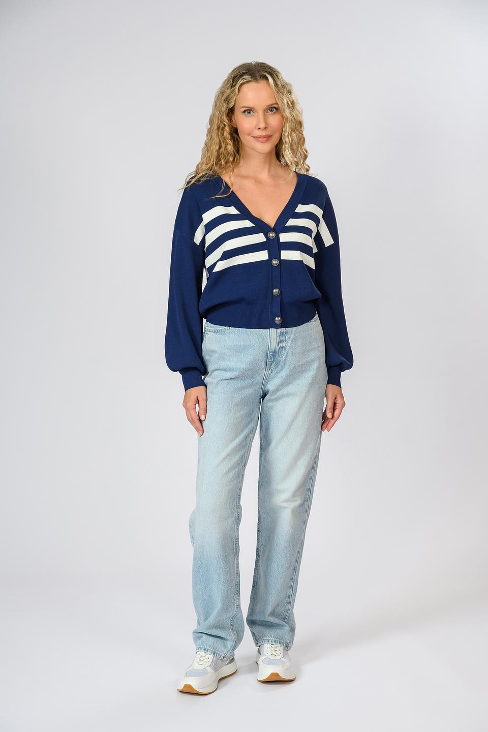 Джемпер Guess полосатый синий