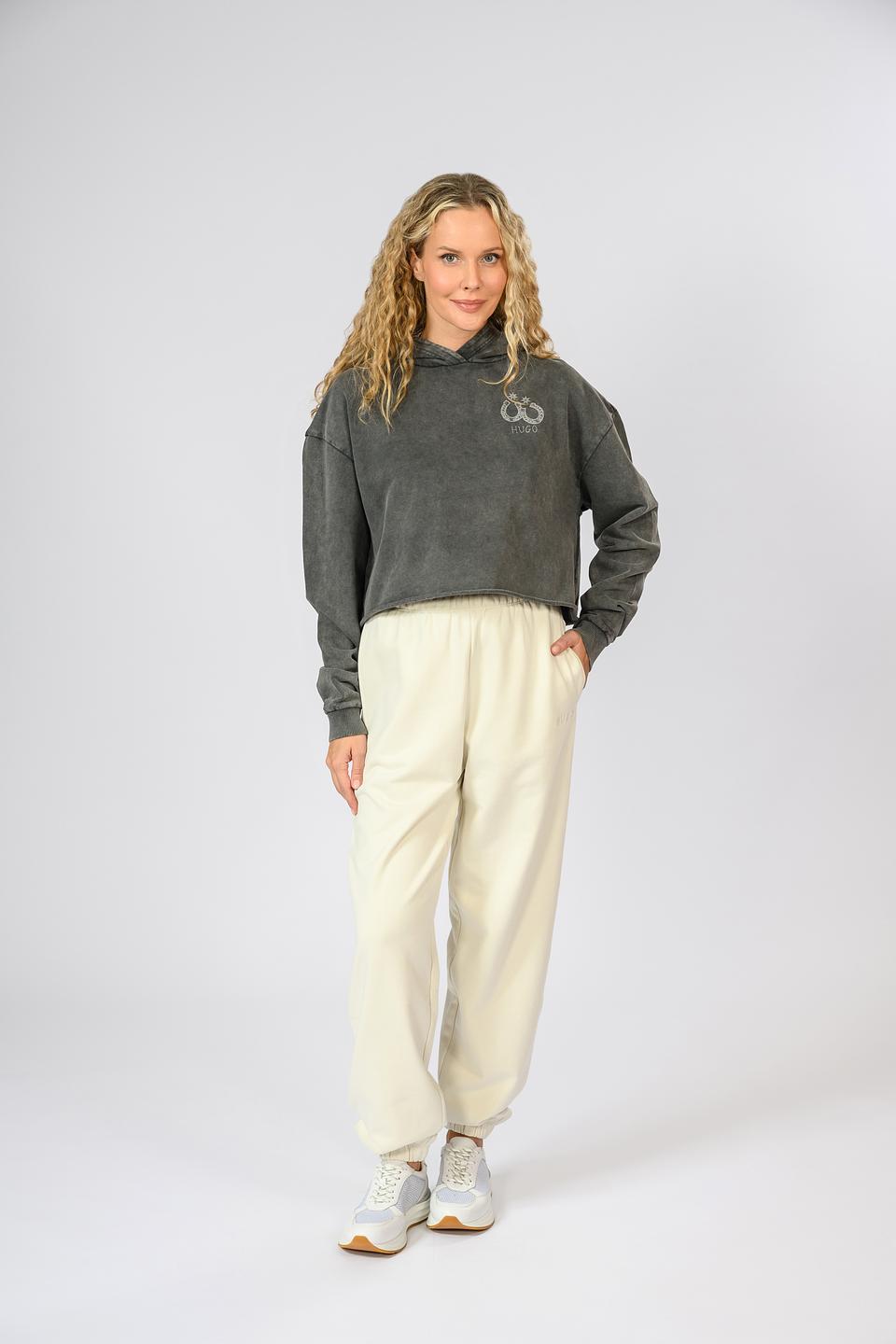 Худи Hugo жен. серая с принтом