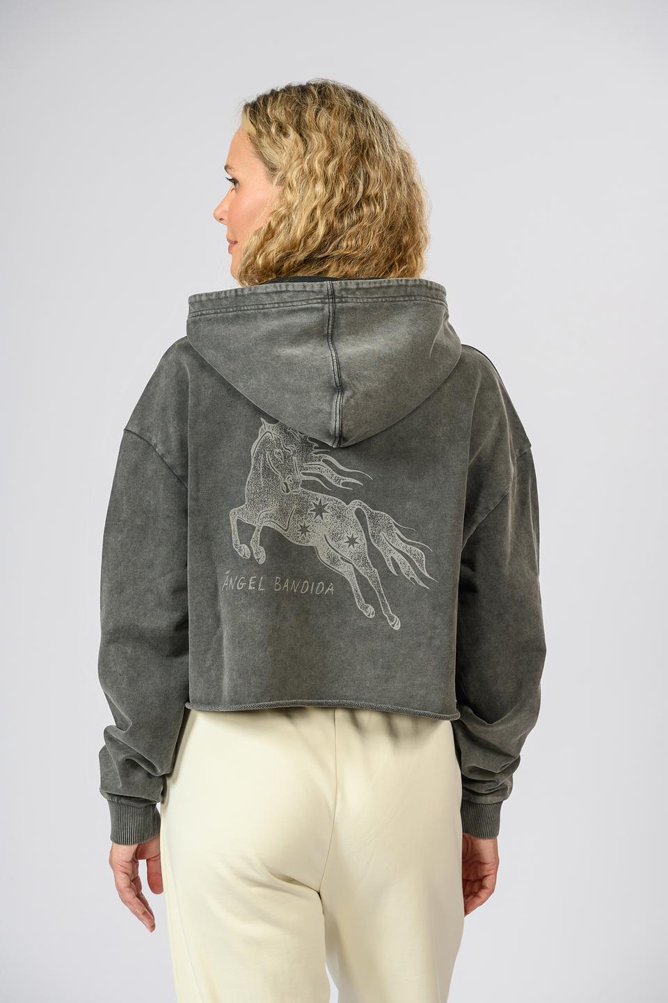 Худи Hugo жен. серая с принтом