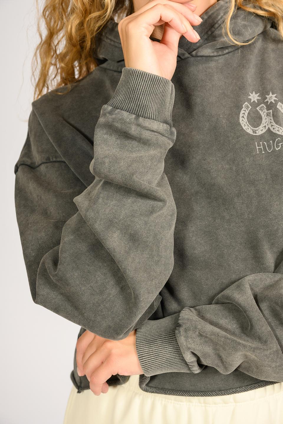 Худи Hugo жен. серая с принтом