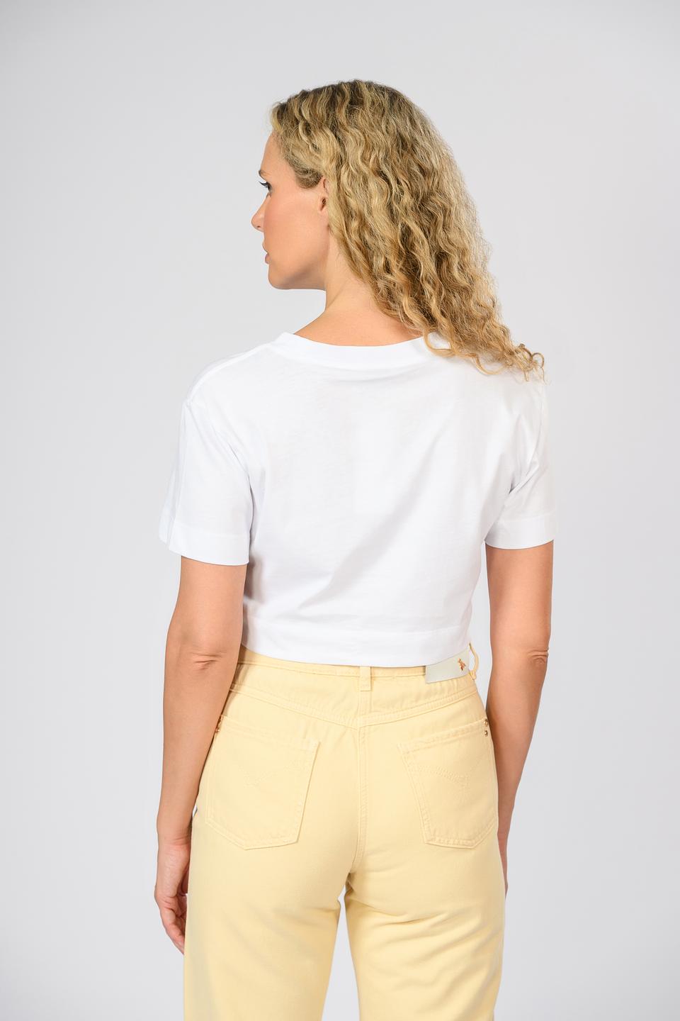 Футболка Patrizia Pepe укороченная белая