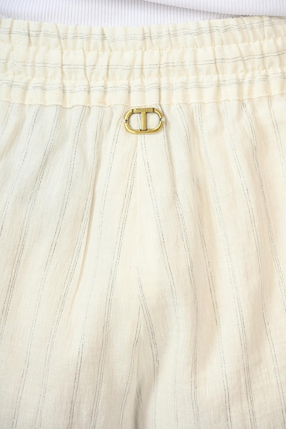 Шорты Twin Set в полоску бежевые