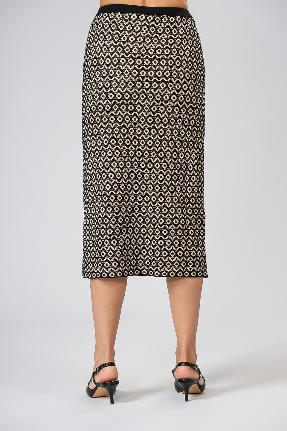 Юбка Giorgio Grati с принтом чёрно-бежевый
