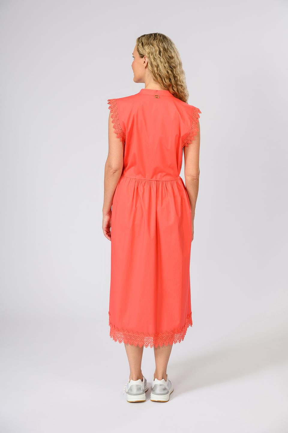 Платье Twin Set коралловое с кружевом