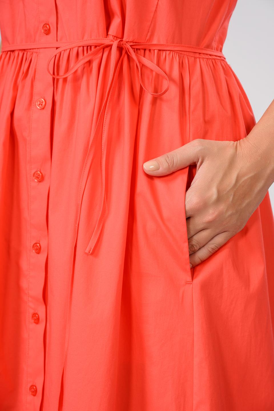 Платье Twin Set коралловое с кружевом