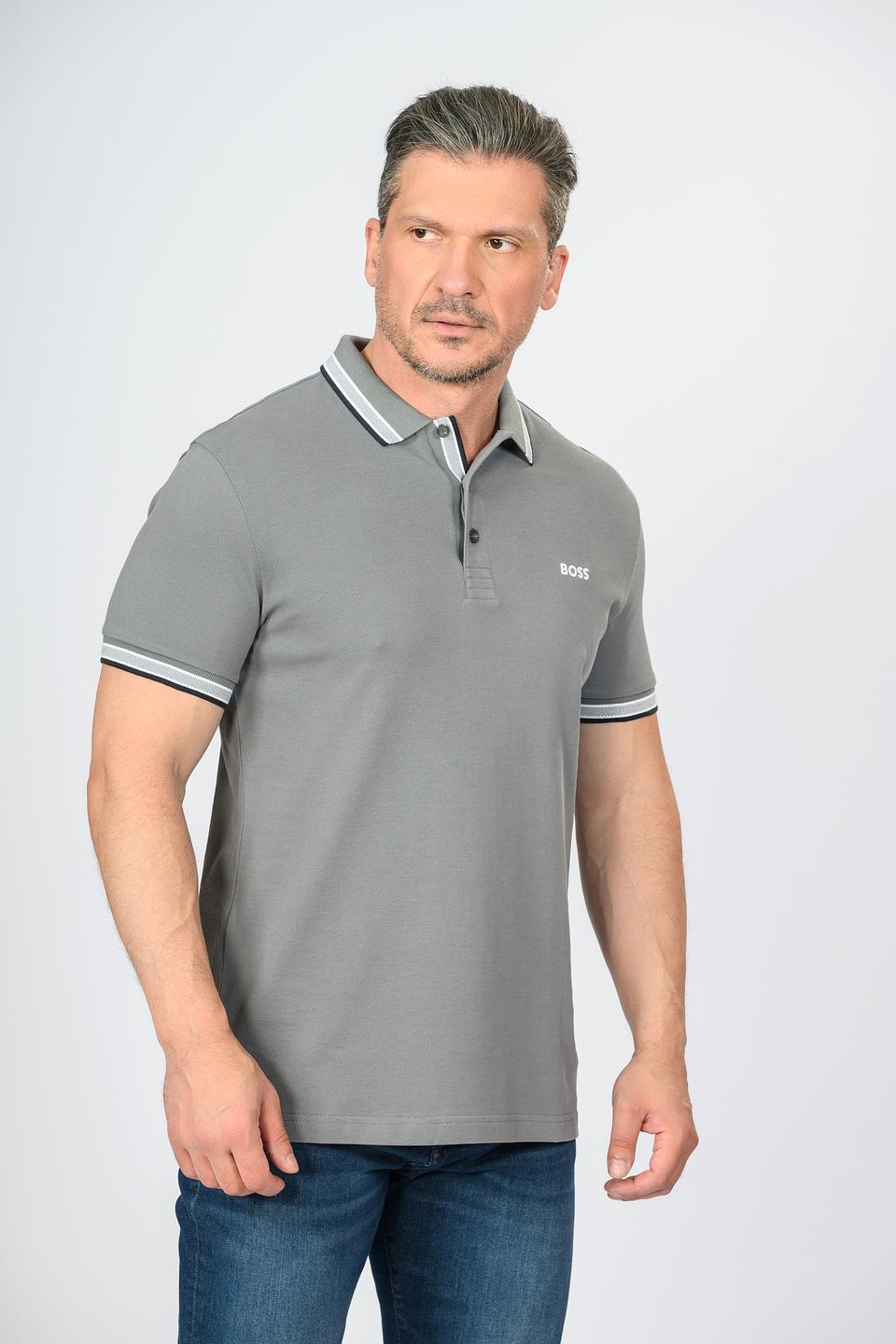 Поло Boss Green серое