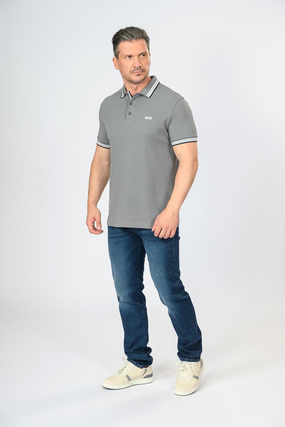 Поло Boss Green серое