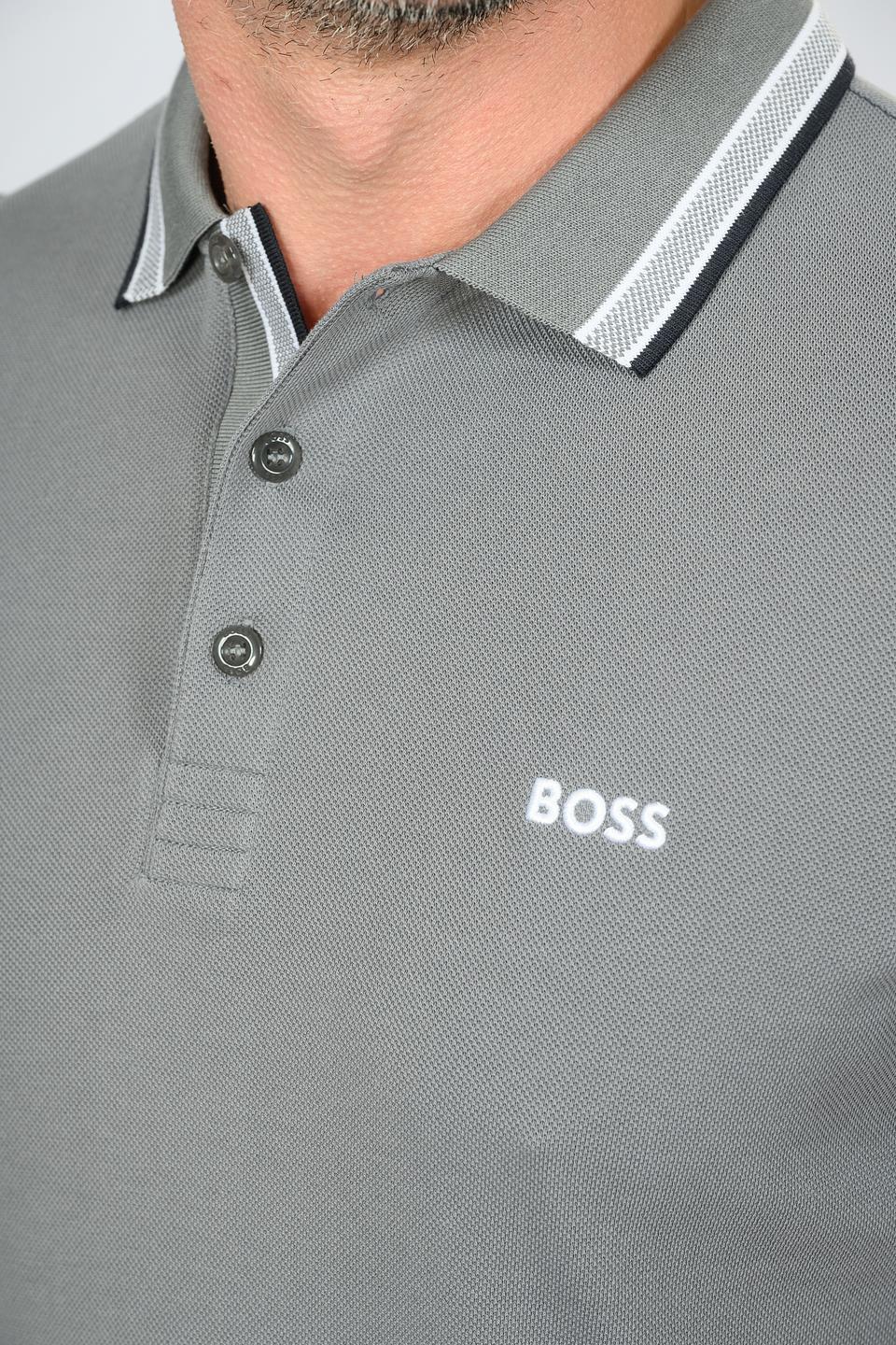 Поло Boss Green серое