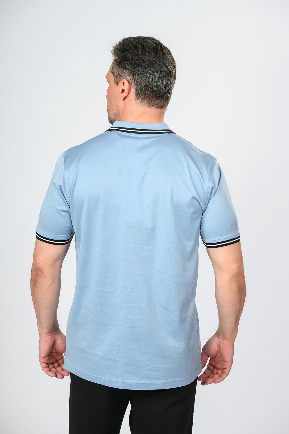 Поло Karl Lagerfeld голубое с молнией