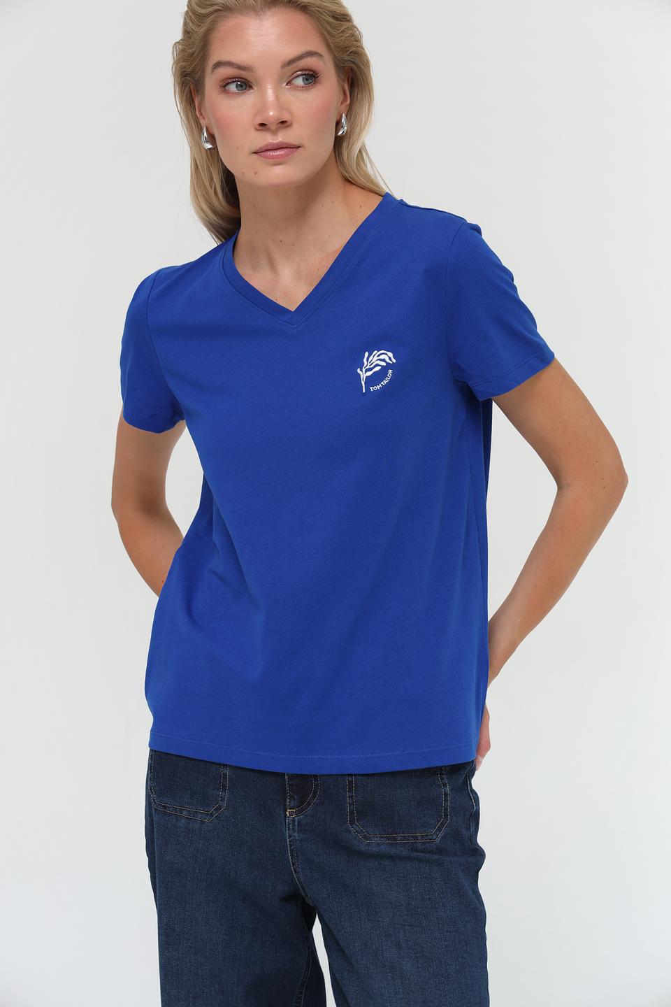 Футболка Tom Tailor синяя с логотипом