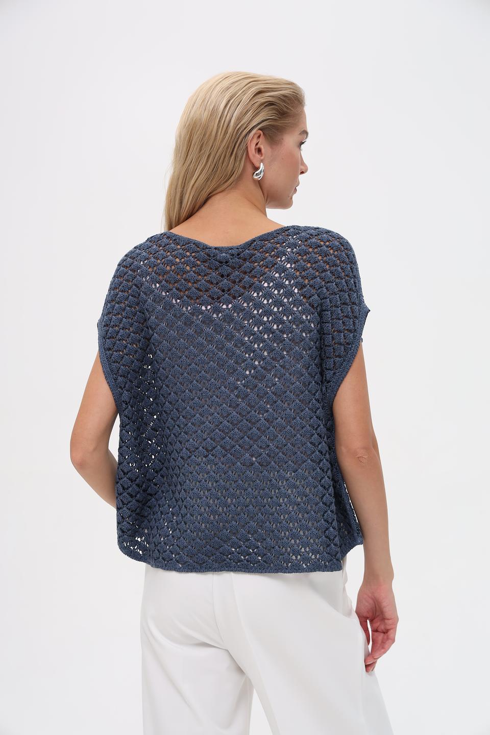 Пуловер Monari вязаный синий