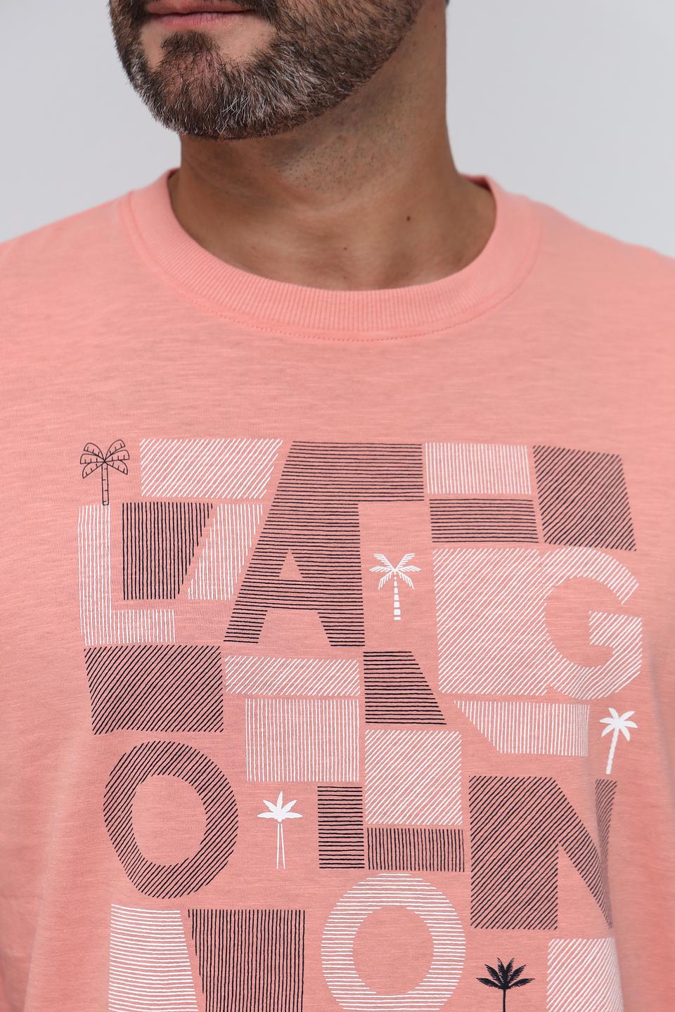 Футболка Tom Tailor персиковая с принтом