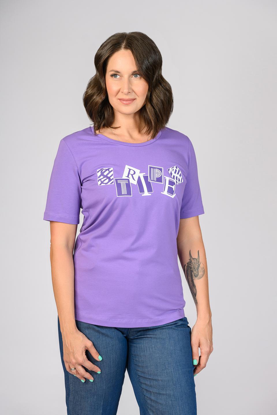 Футболка Persona N.O.W. жен. с принтом LIFE фиолетовая