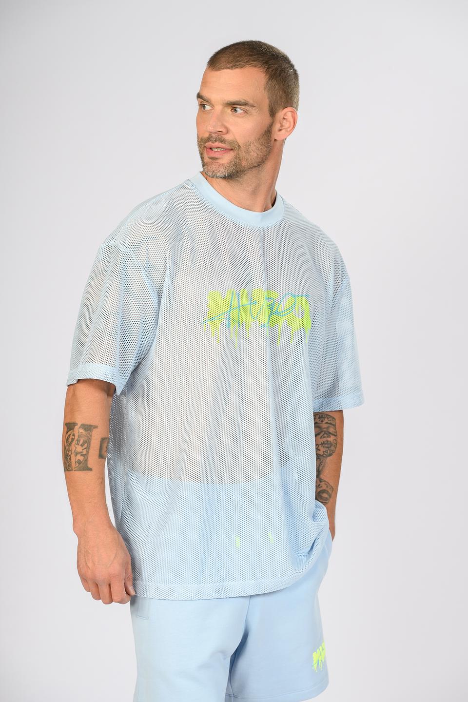 Футболка Hugo сетчатая голубая