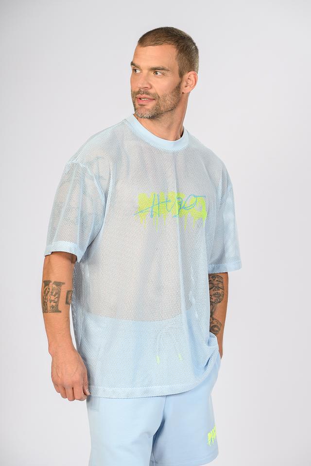 Футболка Hugo сетчатая голубая