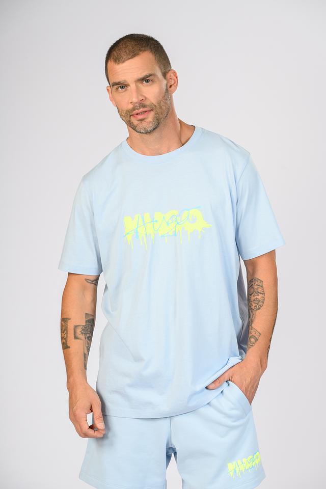 Футболка Hugo с логотипом голубая