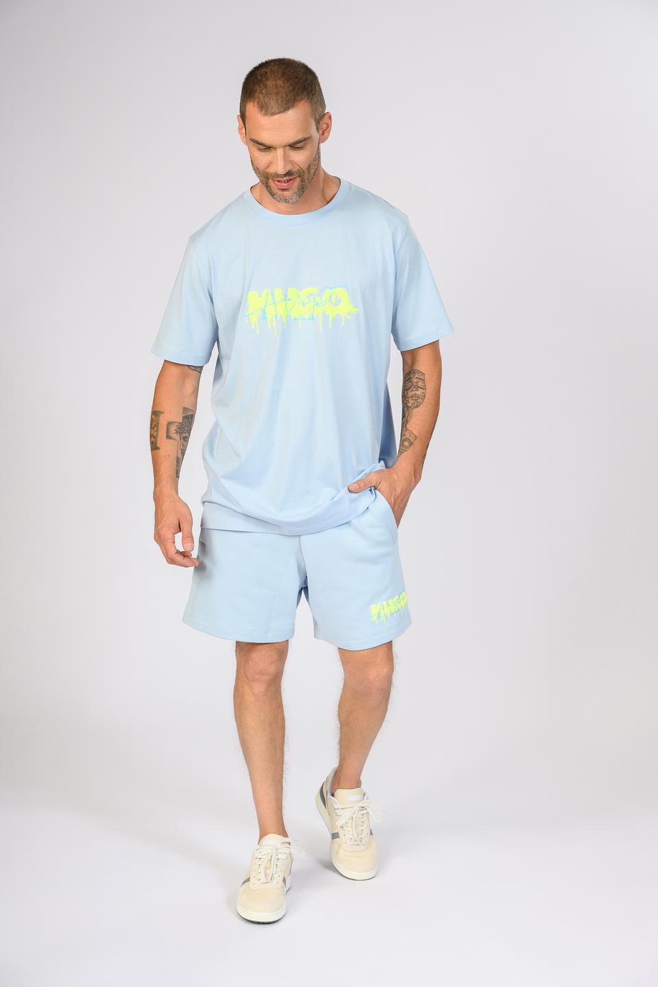 Футболка Hugo с логотипом голубая