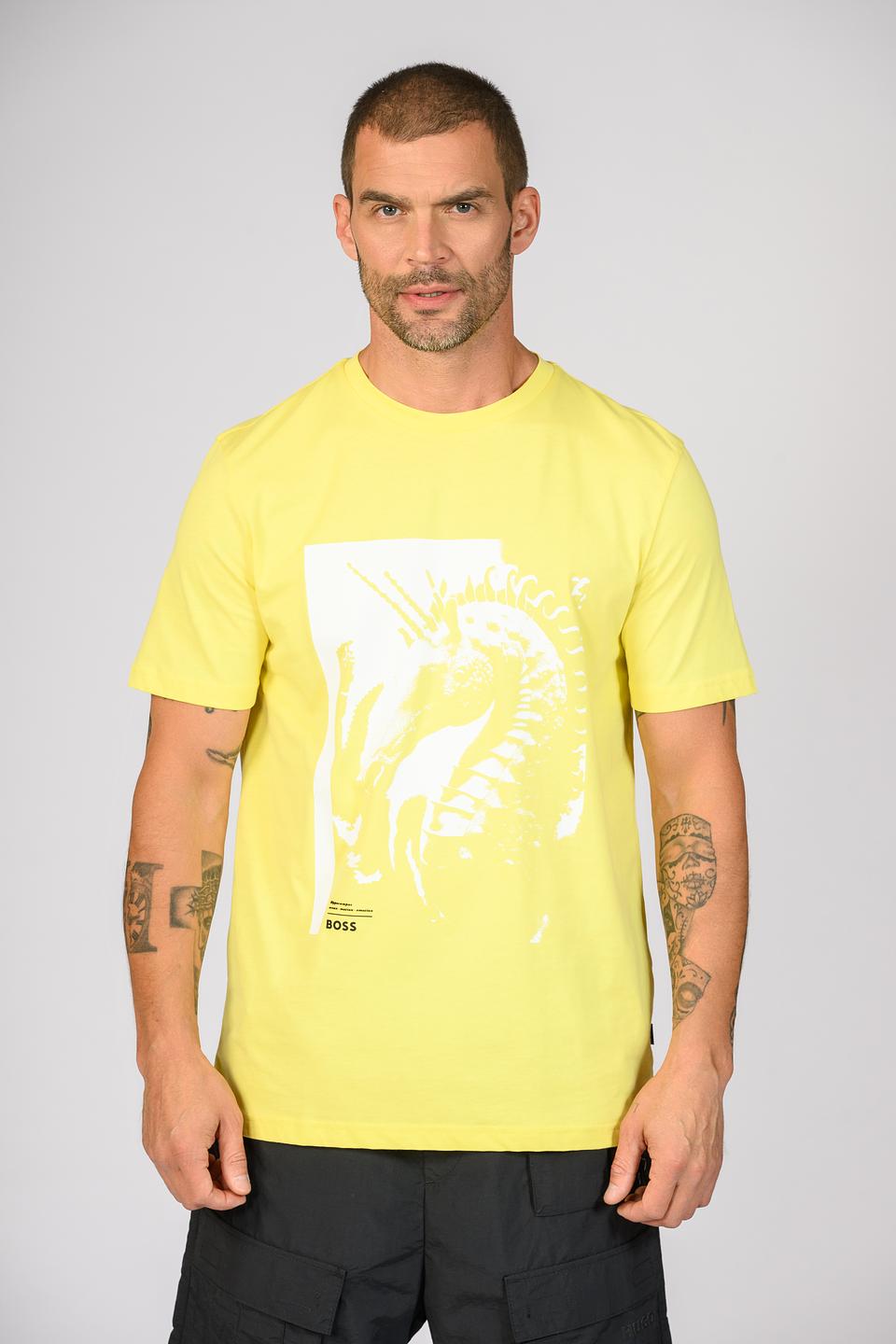 Футболка Boss Orange с морским конём жёлтая