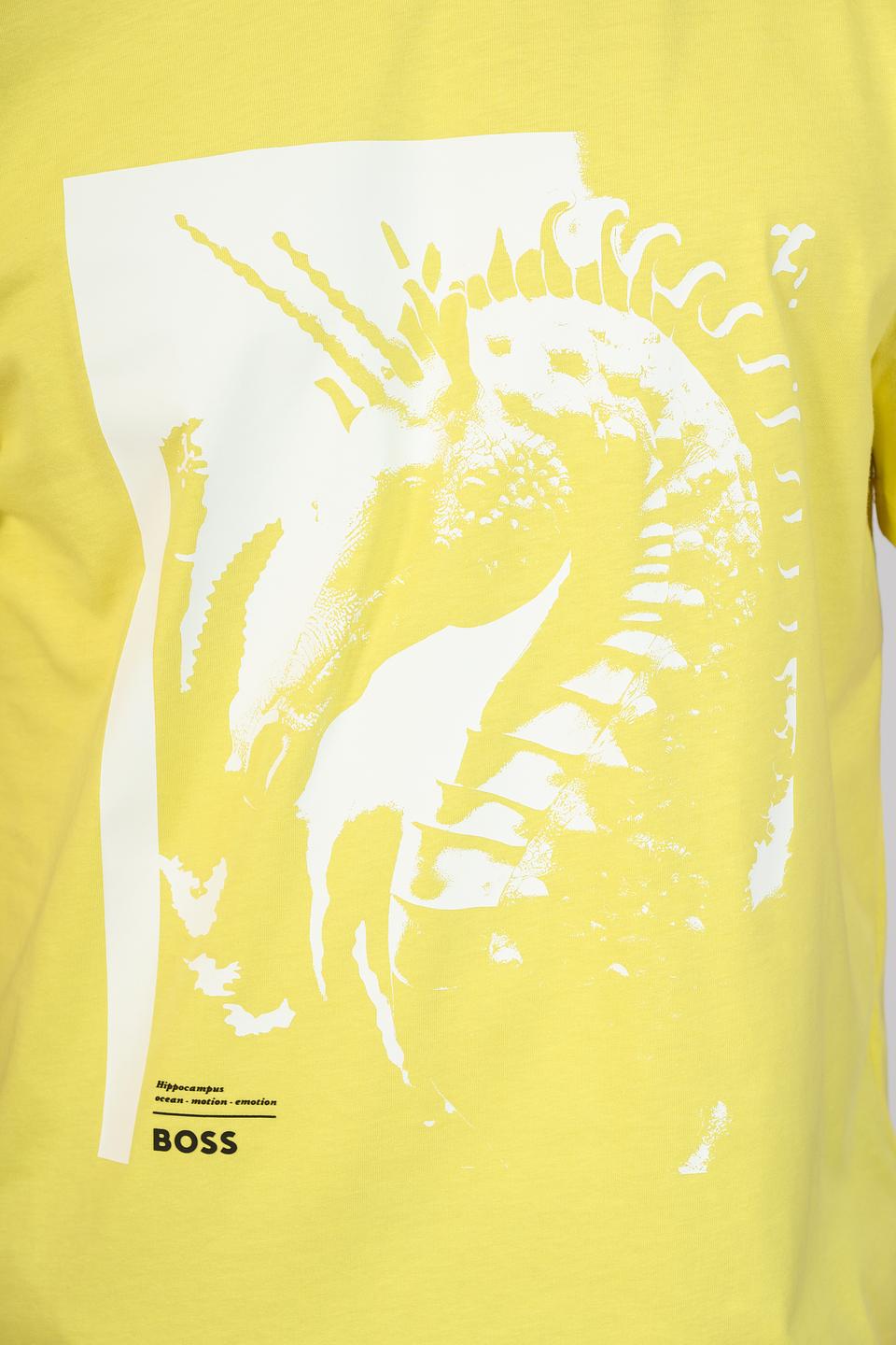 Футболка Boss Orange с морским конём жёлтая