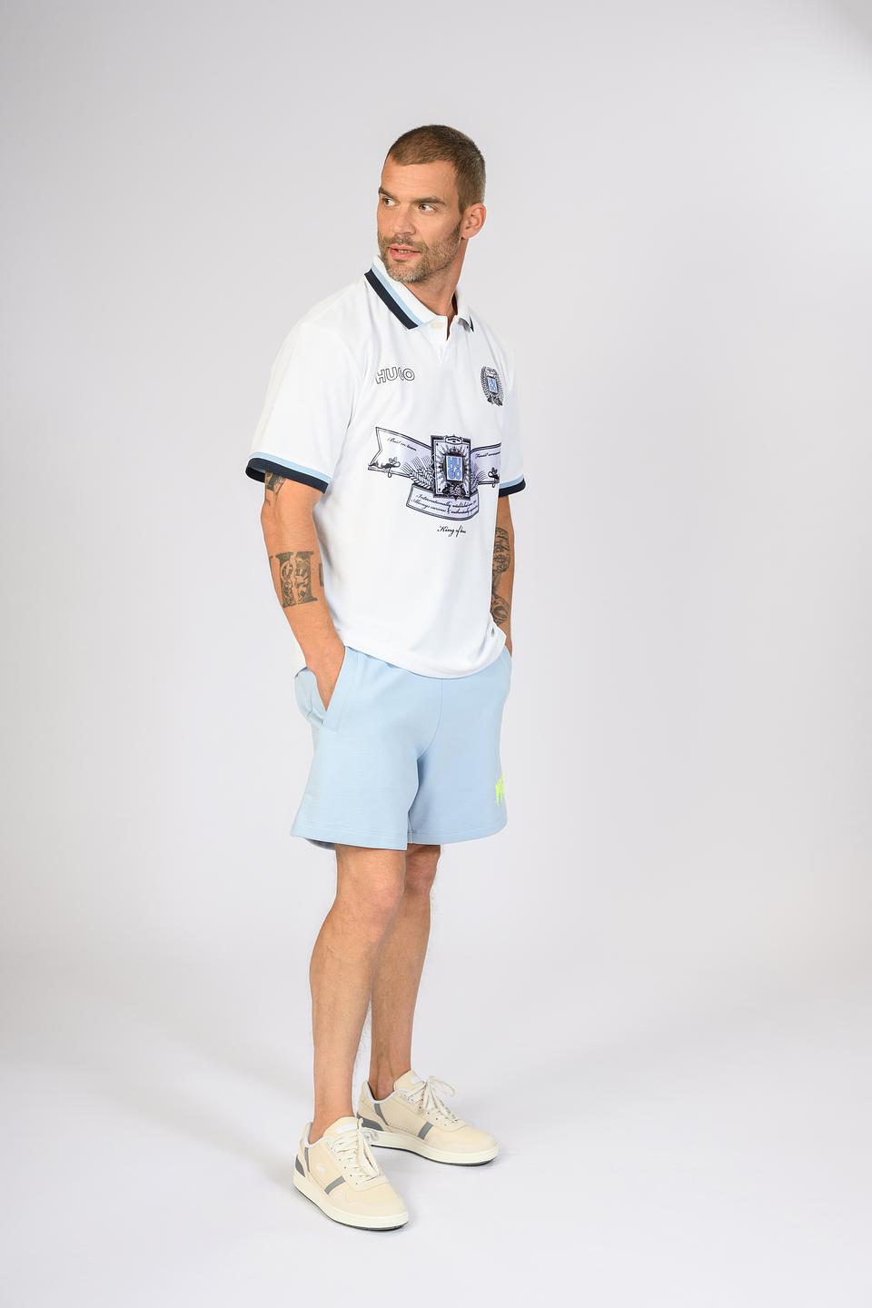 Поло Hugo муж. с принтом белый