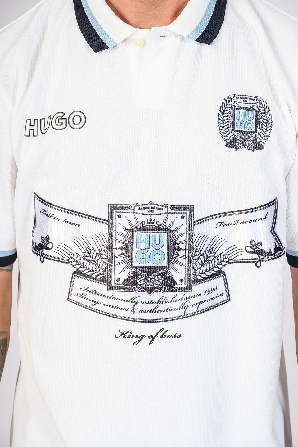 Поло Hugo муж. с принтом белый