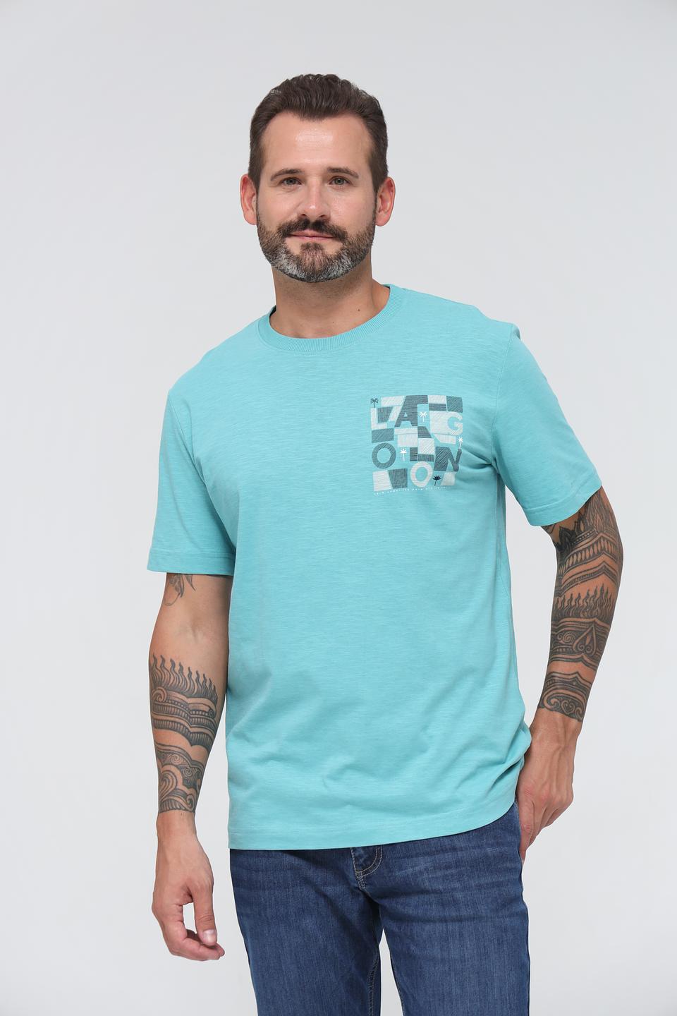 Футболка Tom Tailor бирюзовая с принтом