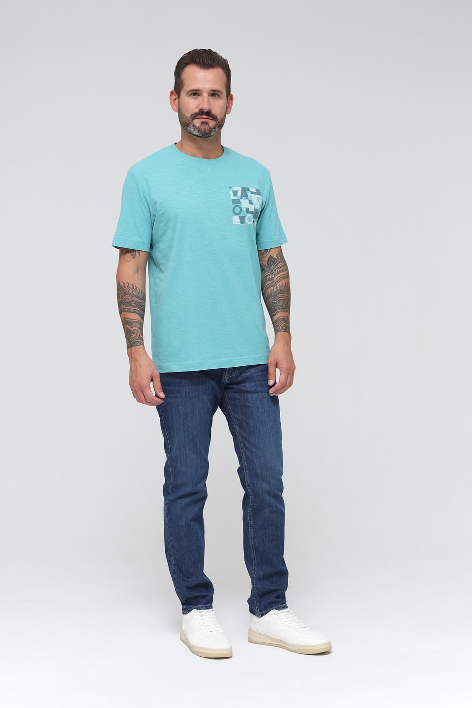 Футболка Tom Tailor бирюзовая с принтом