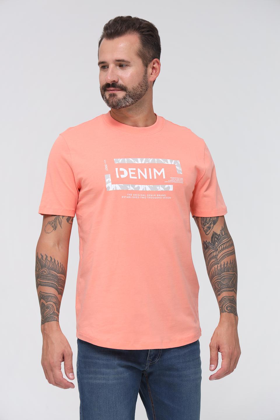 Футболка Tom Tailor IDENIM коралловая с принтом
