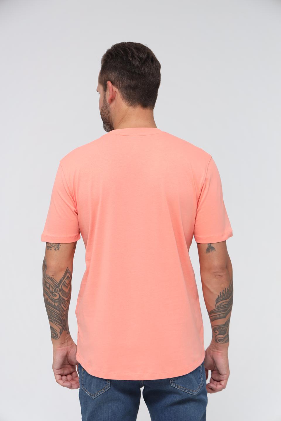 Футболка Tom Tailor IDENIM коралловая с принтом