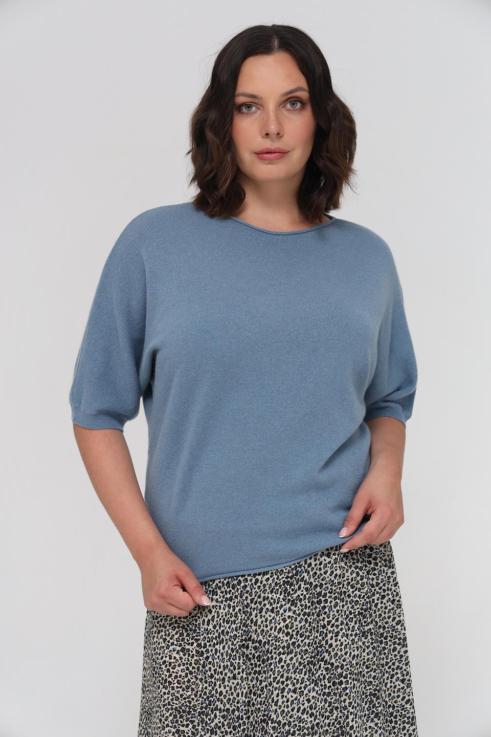 Пуловер Luisa Cerano голубой с коротким рукавом