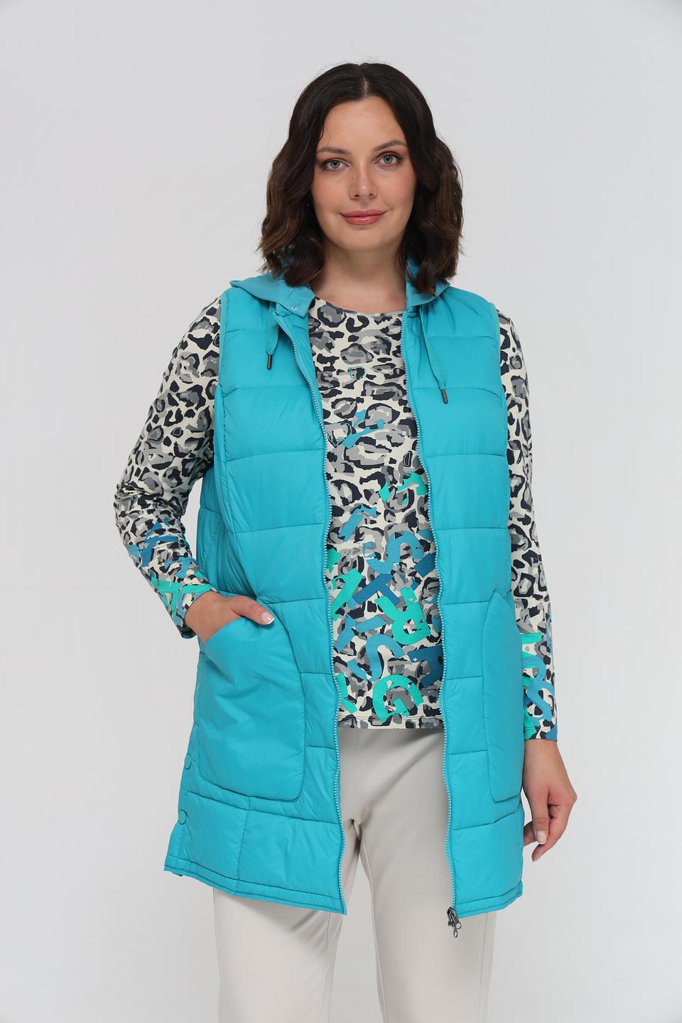 Жилет Lebek стеганый бирюзовый