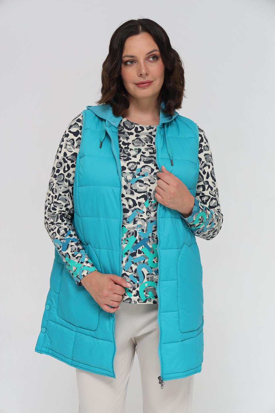 Жилет Lebek стеганый бирюзовый
