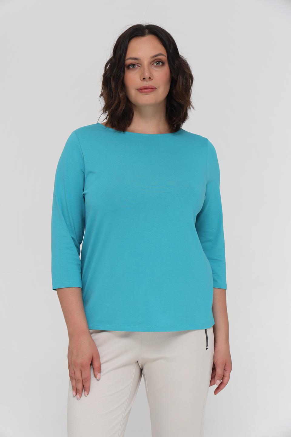 Футболка Lebek бирюзовая с 3/4 рукавом