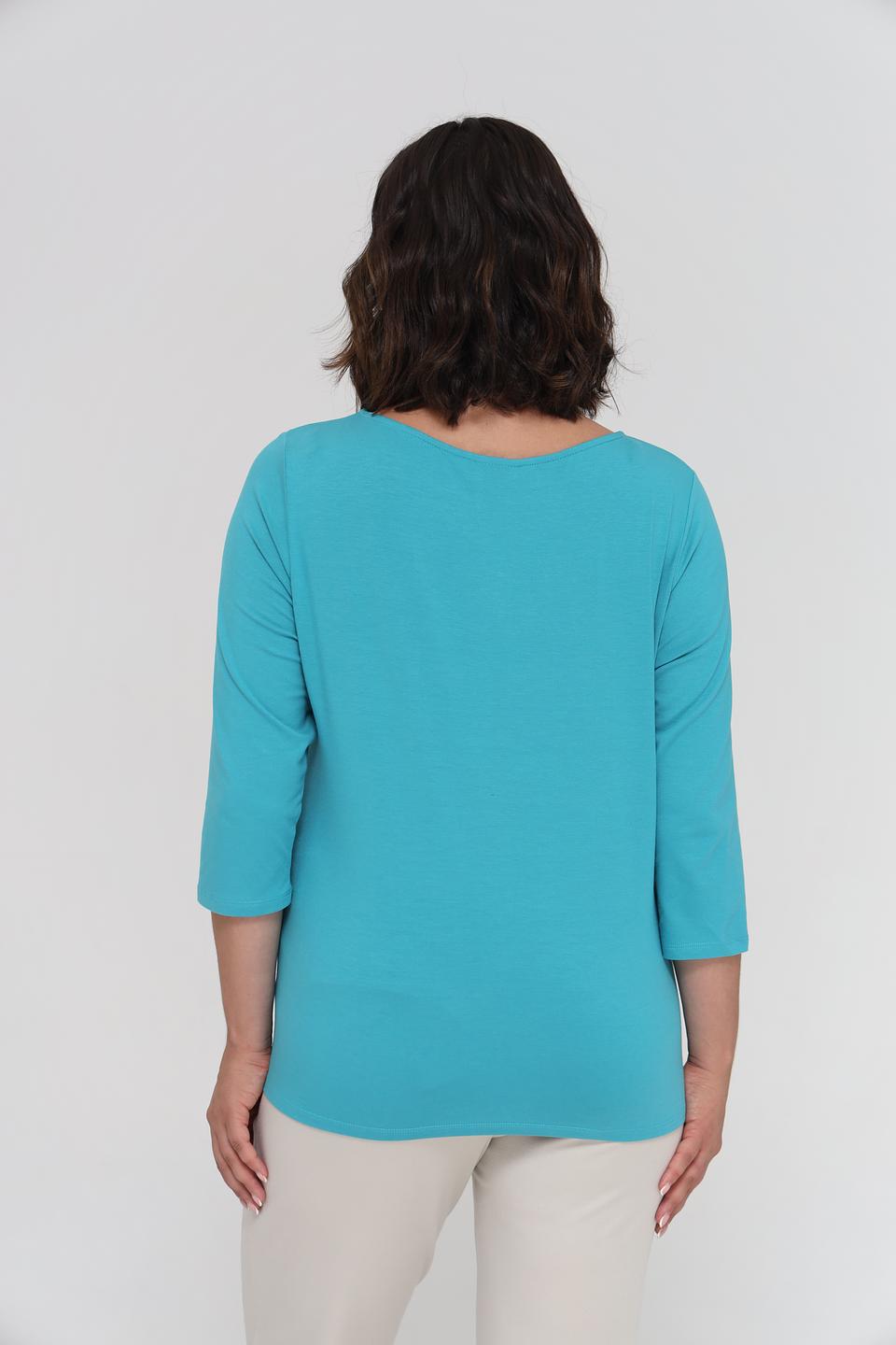 Футболка Lebek бирюзовая с 3/4 рукавом
