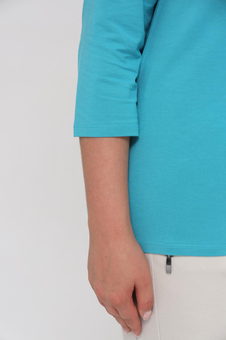 Футболка Lebek бирюзовая с 3/4 рукавом