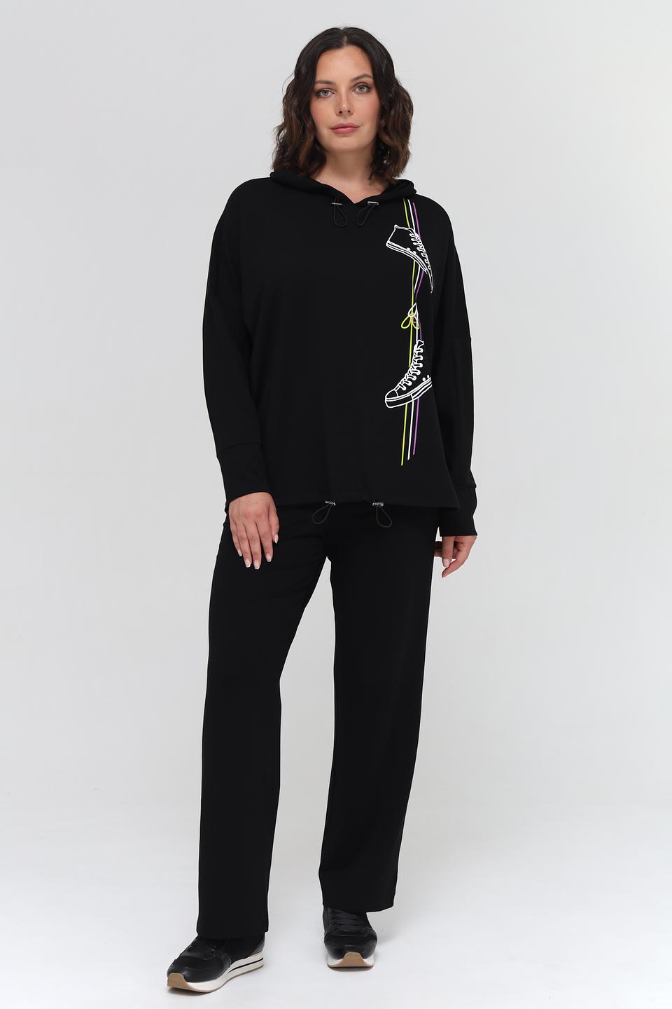 Пуловер Doris Streich с принтом чёрный