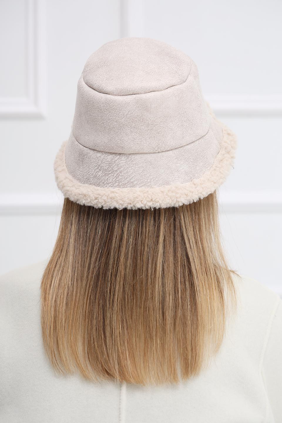 Шапка Beatris с мехом бежевая