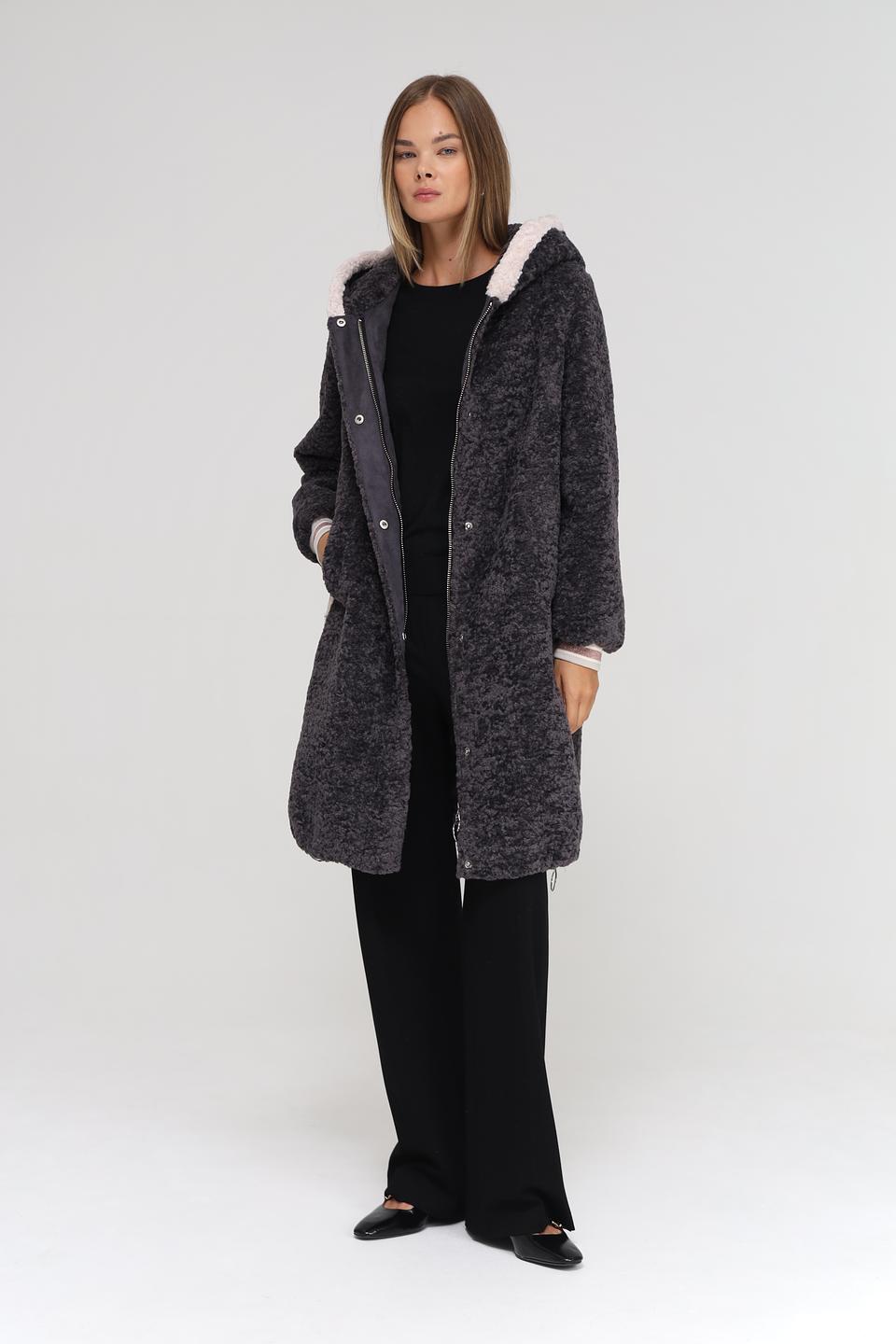 Пальто Electra style серое с мехом