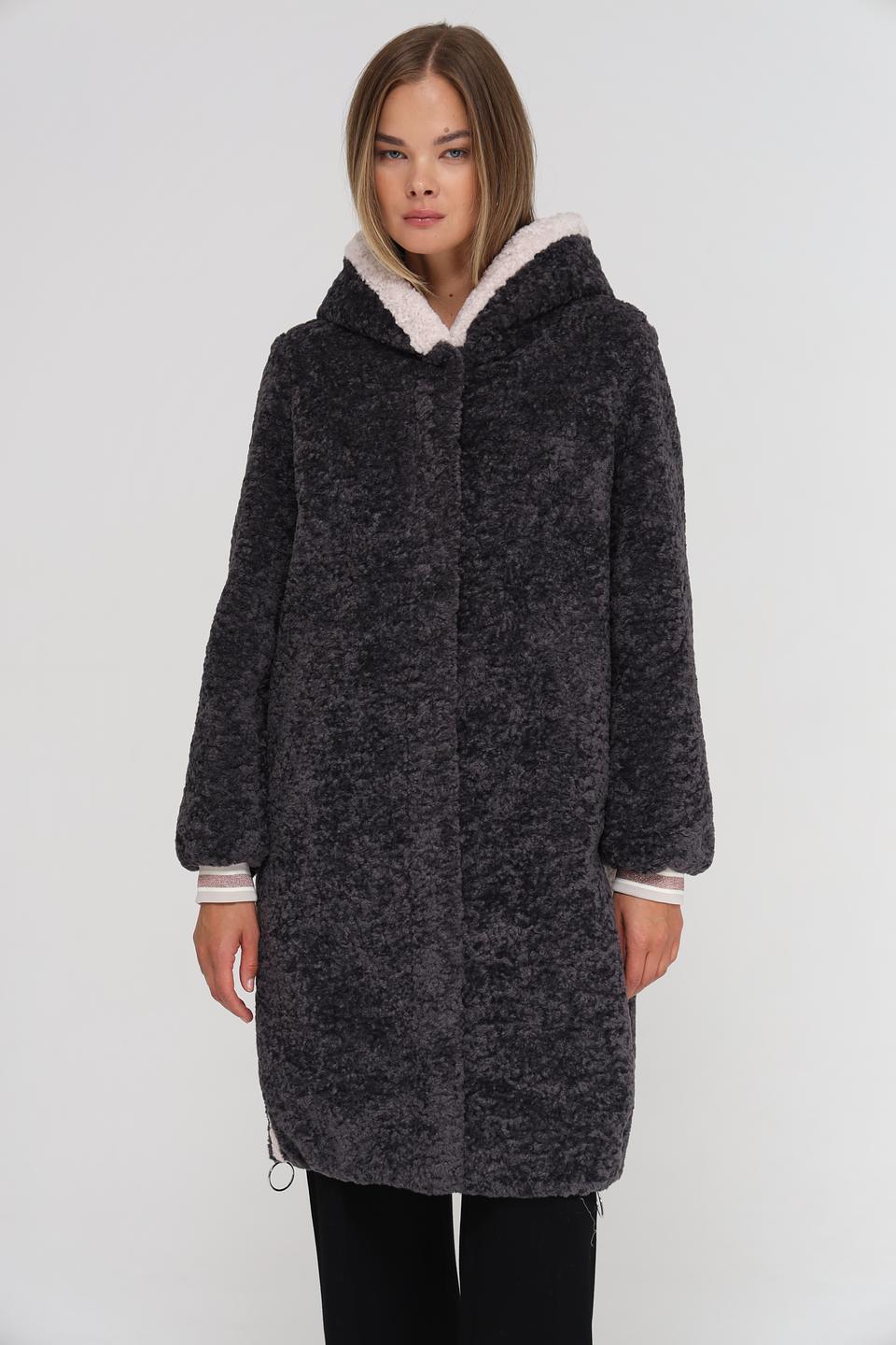 Пальто Electra style серое с мехом