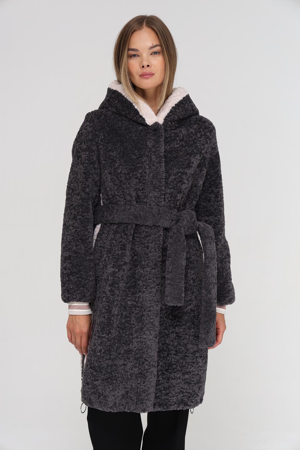 Пальто Electra style серое с мехом