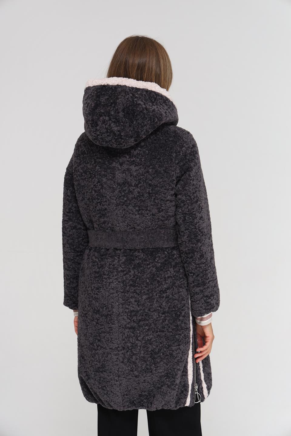 Пальто Electra style серое с мехом