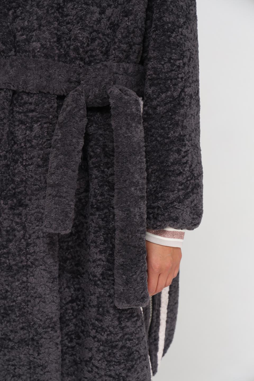 Пальто Electra style серое с мехом