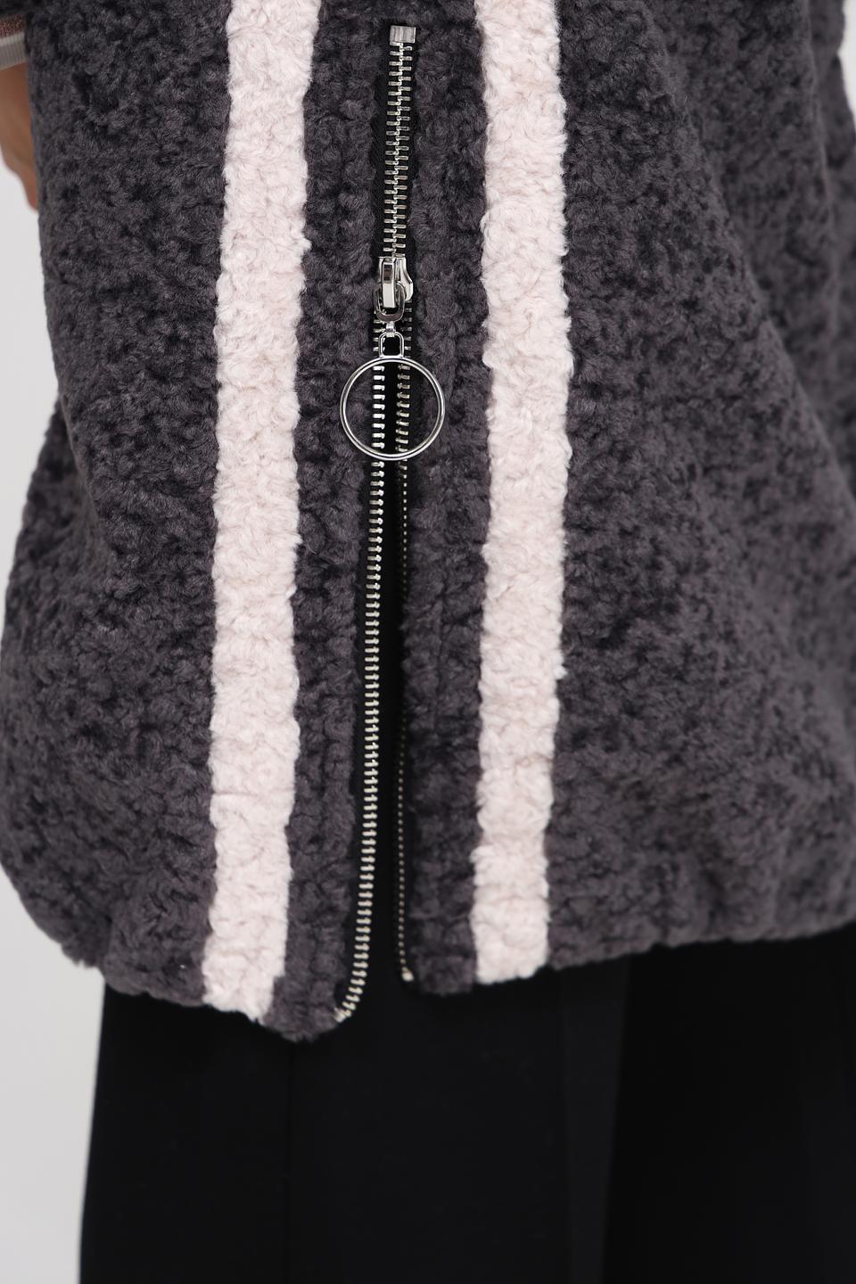 Пальто Electra style серое с мехом