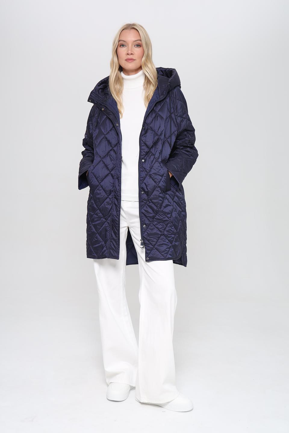 Пальто Pezzo стеганое синее