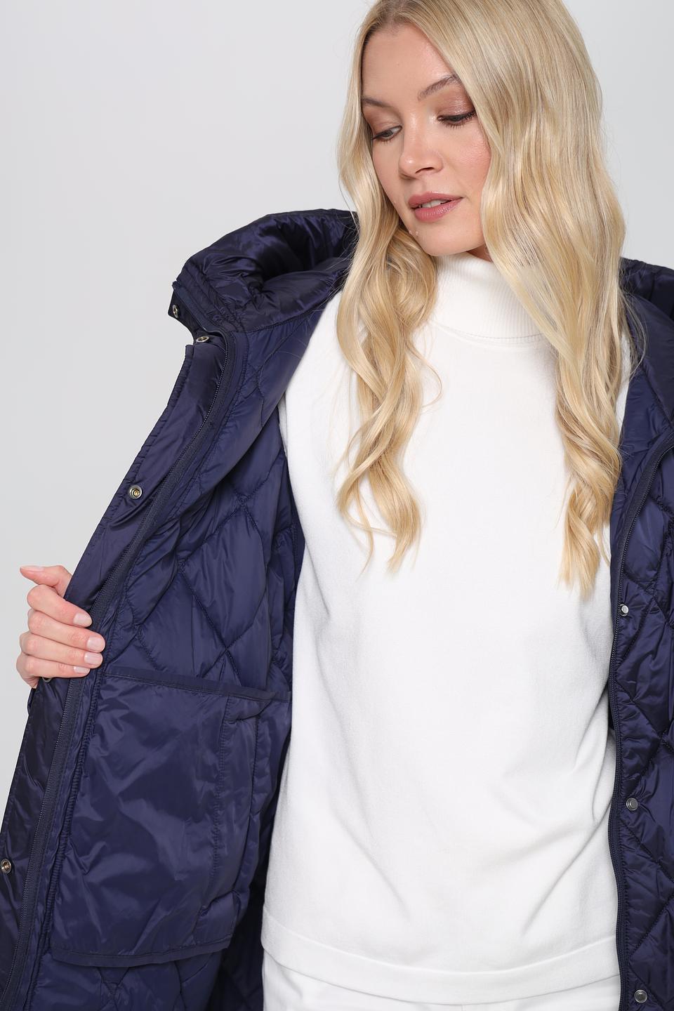 Пальто Pezzo стеганое синее