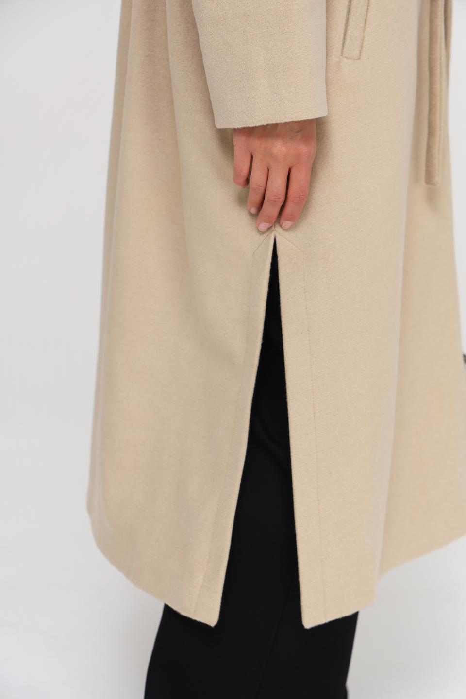 Пальто Beatris с капюшоном бежевое